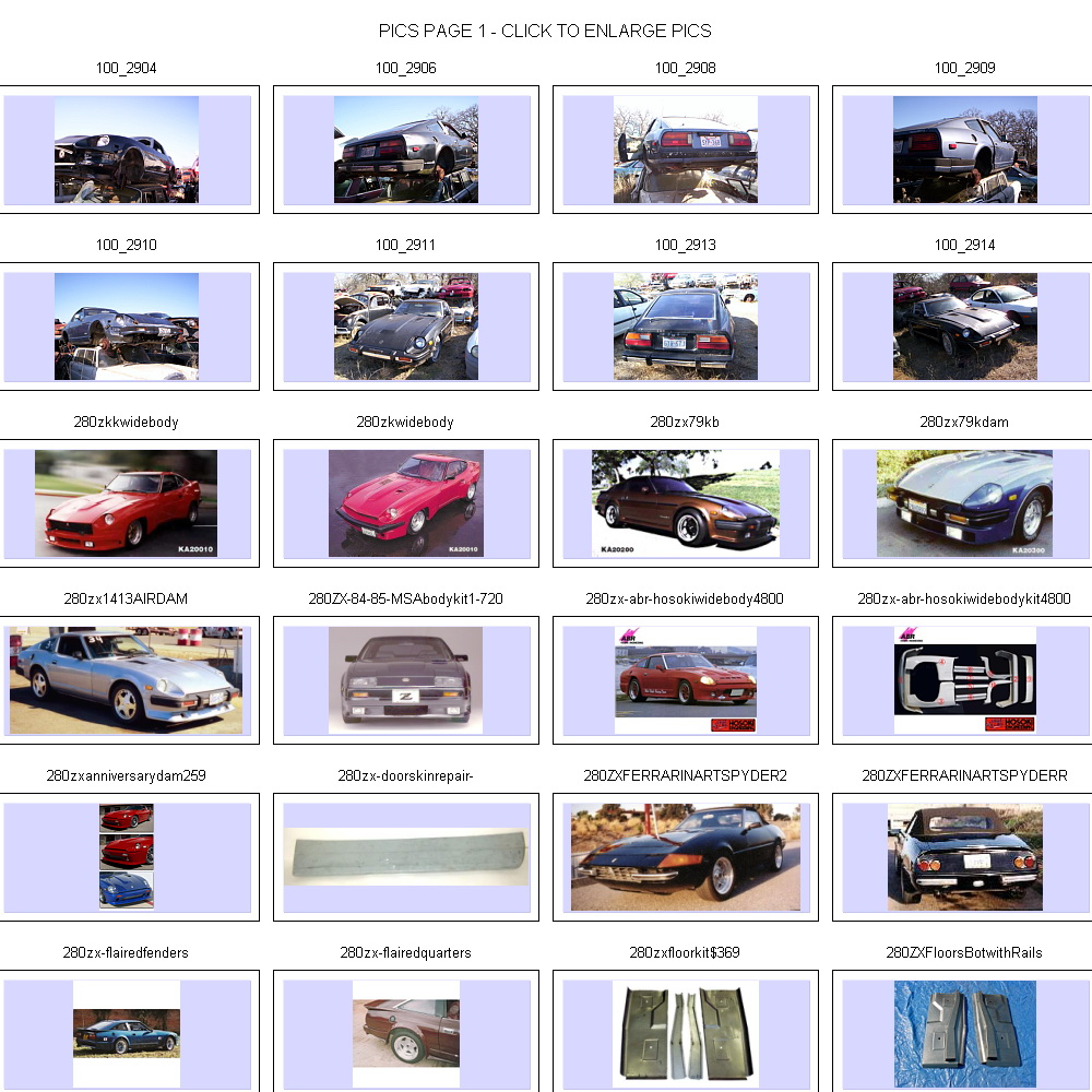 Nissan / Datsun 280ZX Catalogue - Fiberglass & Steel